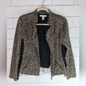 Chicos Animal Print/Black Open Blazer